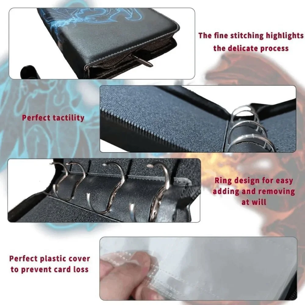 4 Pockets Portable Card Collector Album, Trading Card Binder